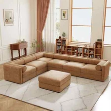 Modular Sectional Sofa Chenille Couch with Storage w/O Ottoman for Living Room
