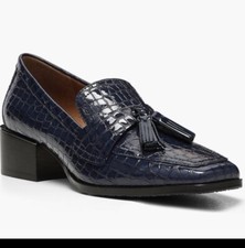 NIB Donald Pliner Navy Avi Tasseled Loafer Pump, US 5.5 leather upper  238