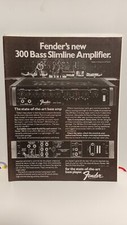 FENDER 300 BASS SLIMLINE AMPLIFIERS ORIGINAL 1980- PRINT AD. x