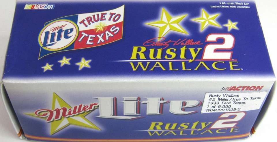 Ford Taurus 1999 Rusty Wallace #2 Miller Lite fiel a Texas escala 1:64 NASCAR Foto 3 de 4