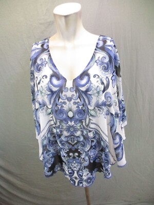Established 1962 Size L Womens Multicolor Paisley Scoop Neck Batwing Top 095