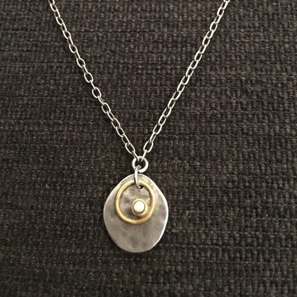 Sterling Silver Medium Hammered Disc Necklace – Burnish