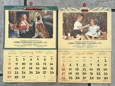 Vintage 1949 1950 Farm System Calendar Advertising Chris Sorensen Packing Fruit