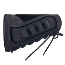 Leather Gun Buttstock Cover Shotgun Mag Ammo Pouch for Right Handed 16Guage 