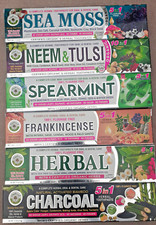 6X Different Variety OF ORGANIC TOOTHPASTE- AL RIYAN Natura 100 Fluoride free