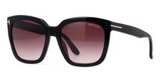 New TOM FORD TF502 01T Amarra 55mm Black Square Oversized Sunglasses Italy