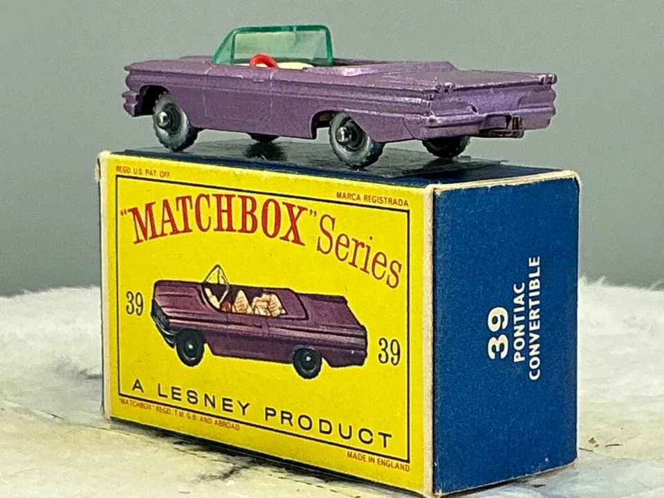 Matchbox Moko lesney#39 B Pontiac Convert,1962,V,N,Mint in D2 Box all Orig,N.O.S - Image 2 of 4