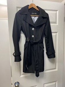 calvin klein belted water resistant trench coat