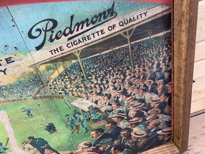 Piedmont Tobacco Baseball Art Wood Baseball Advertisement Sign T206 era  18x36