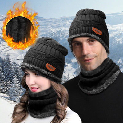 Women's Mens Slouchy Knit Winter Fleece Beanie Hat Baggy Ski