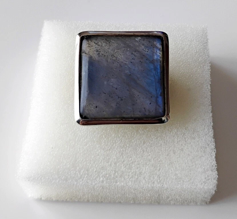 Bague Ancienne En Argent Massif - Taille 58 - Cristal - Poids 8.5 Grammes