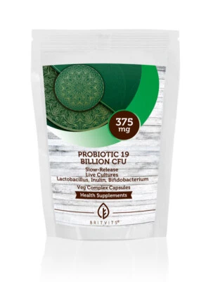 Probiotic 19 Billion CFU SlowRelease Bifidobacterium Capsules BritVits