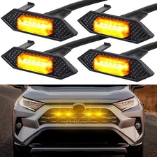 4x For Toyota RAV4 2019-23 Raptor Style Front Grille Amber LED Light Grill Kit