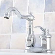 Brass 360 Swivel Spout Bathroom Faucet 4-Inch Centerset 1-Handle Polished Chrome