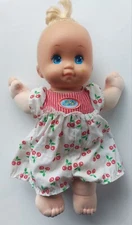 Mattel 1989 Magic Nursery Baby Doll Red Cherries Outfit Cheek Heart Vintage