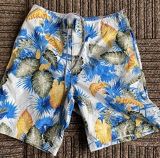 Nautica Mens Printed Swim Trunks - Color Blue - Size 30W New No Tag