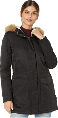 Levi's Coated Cotton Parka with Bunny Sherpa and Faux Fur Hood-Black_Small