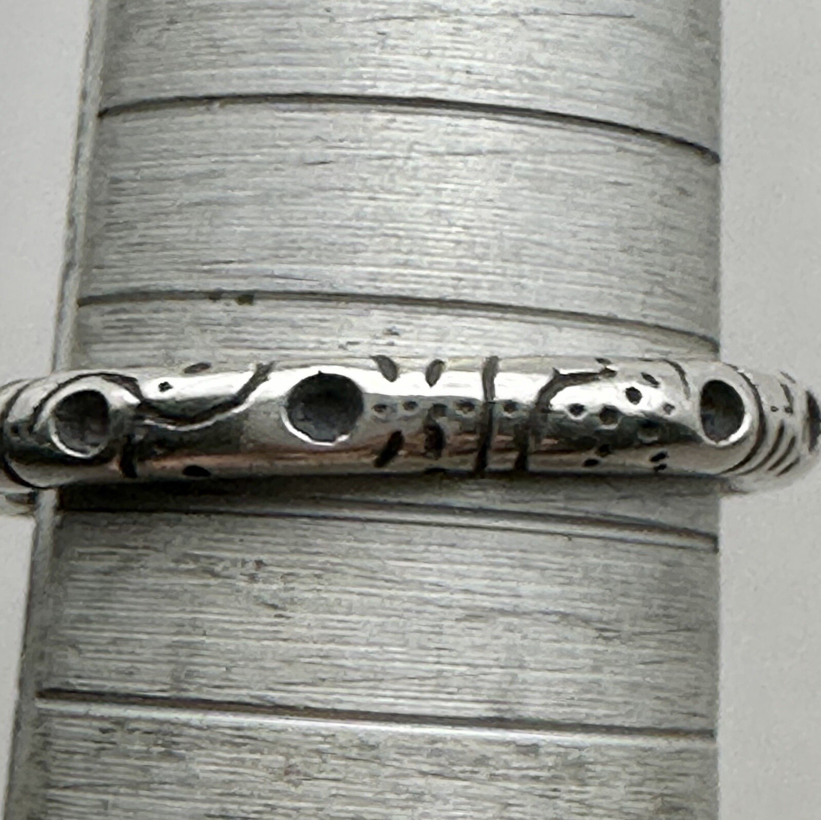 Artisan Boho Stackable Ring Signed Locke Sterling… - image 10