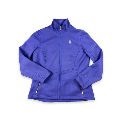 Spyder Waffle Knit Blue Zip Jacket 