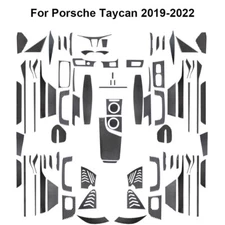 87Pcs Carbon Fiber Full Accessories Kit Cover Trim For Porsche Taycan 2019-2022