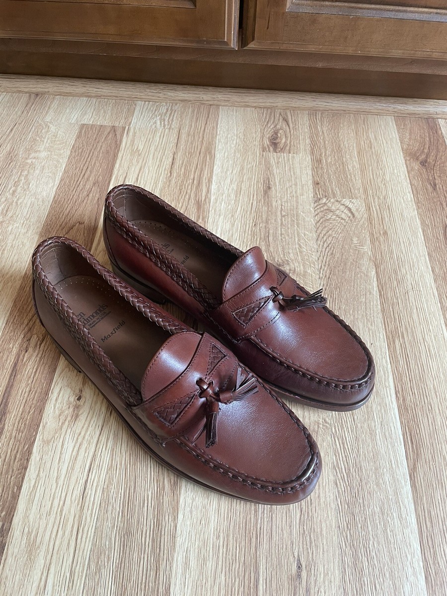 Allen Edmonds Maxfield Mens 15 B Chili Leather Braided Tassel Loafers 47716 USA Allen Edmonds 47716 Maxfield Tassel Moc Toe Loafers Chili  main image 2