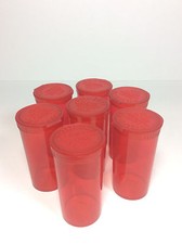 7 PC RED 2.75"x1.25" Squeeze Pop Top Tubes Prescription Medication Pill Bottles