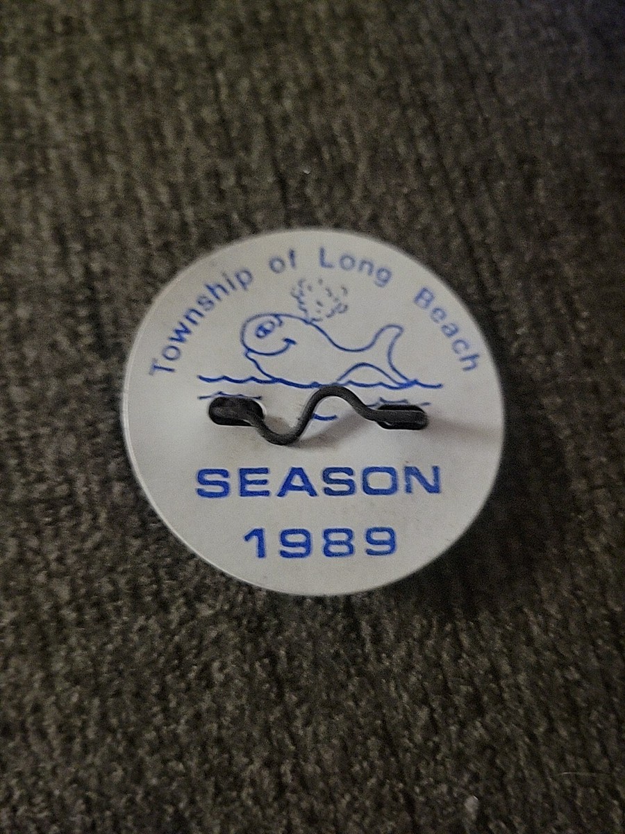 1989 LONG BEACH NEW JERSEY SEASONAL BEACH BADGE/TAG 36 YEARS OLD