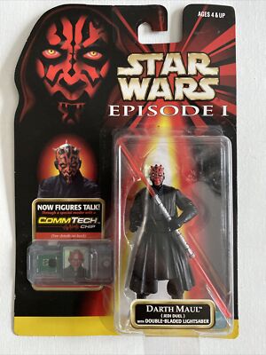 Star Wars Episode 1 Darth Maul Jedi (RARE) Figure Hasbro CommTech 1998 MOC