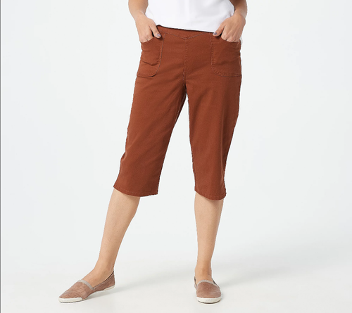 Y-Yoke Pedal Pushers-Cinnamon Brown 