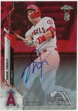 Mike Trout 2020 Topps Chrome Ben Baller Red Refractor Autograph Card #BBA-MT 2/5