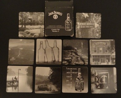 jack daniels coaster set version 3   hard to find rare