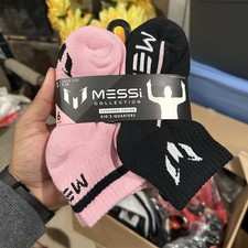 Messi Collection Kids Quarter Socks 6 Pairs Cushioned Cotton Size 7-10