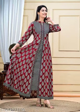 Beautiful Anarkali Kurta Rayon fabric with Elegant print