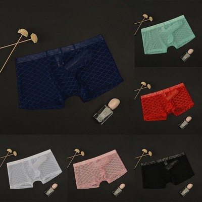 Herren Unterwäsche Elastisch Boxershorts 80% Nylon 20% Elasthan Rautenmuster Style