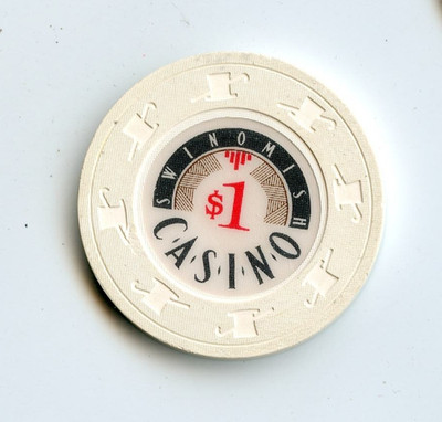 1.00 Chip from the Swinomish Casino Anacortes Washington H&C White