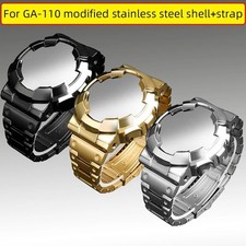GA-110 Mod kit For Casio GA-110GB GA100 GA-120 Metal BEZEL Watch Case SteelStrap