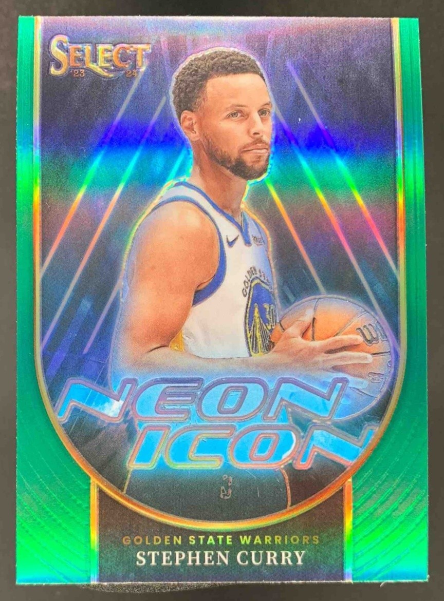 Stephen Curry 2023-24 Panini Select Neon Icon Green Prizm Warriors