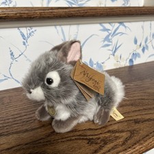 Aurora Miyoni Tots Baby Bunny Stuffed Animal   Lifelike Gray Plush Bunny NWT