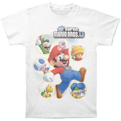 Boys' Mario Super Cast White T-shirt Youth Small White