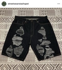 Billionaire Boys Club Printed Tears Denim Shorts Size Large