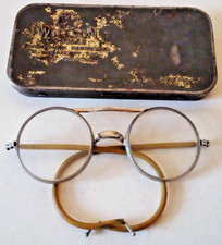VTG WILLSON SAFETY GOGGLES CLEAR LENS W/TIN METAL CASE STEAMPUNK F5