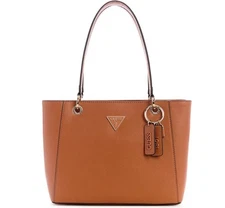 GUESS Noelle double compartment women's small tote bag - Cognac / Tan