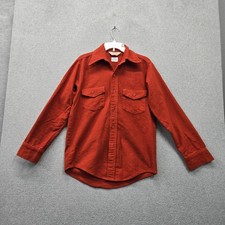 VINTAGE Frostproof Men Button Up Shirt M Red Flannel Made in USA Long Sleeve