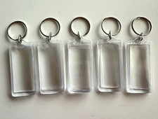 5pc Transparent Blank Insert Photo Picture Frame Key Chain Ring Keychain Acrylic