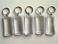 5pc Transparent Blank Insert Photo Picture Frame Key Chain Ring Keychain Acrylic