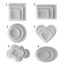 3pcs Geometry Coaster Silicone Molds for DIY Cups Mats Epoxy Resin Coaster Molds