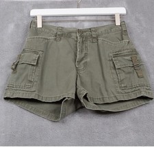 ABERCROMBIE FITCH Vtg 90s Military Cargo Shorts Green Cotton Utility Pockets 0