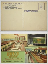 Duffy's Tavern Chicago IL Linen Postcard 1940 Dining Room Bar Elite Eat
