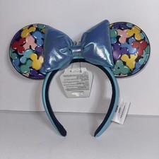 NEW Disney Parks Mickey Balloons BLUE BOW Ears Headband NWT