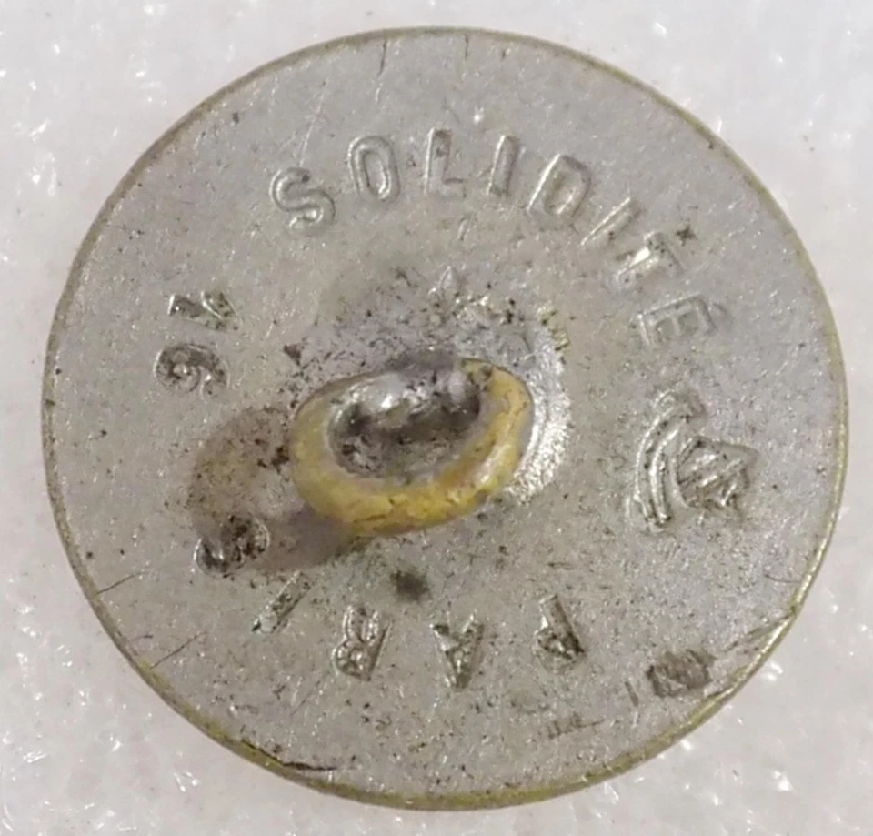 Antique 1 Piece Button Solidite Paris Back Geometric Design  Mid 1800s - Image 2 of 4